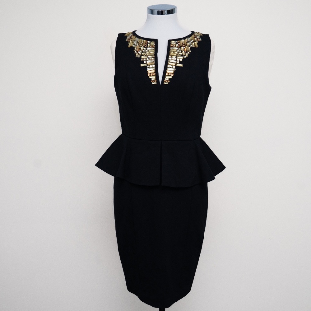 Ted Baker London Black Dress with Gold Accents